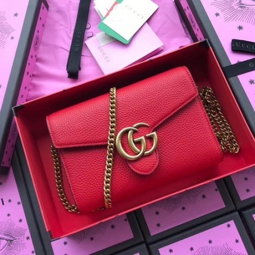 Gucci Bolso De Hombro De Piel De Becerro 401232 Rojo
