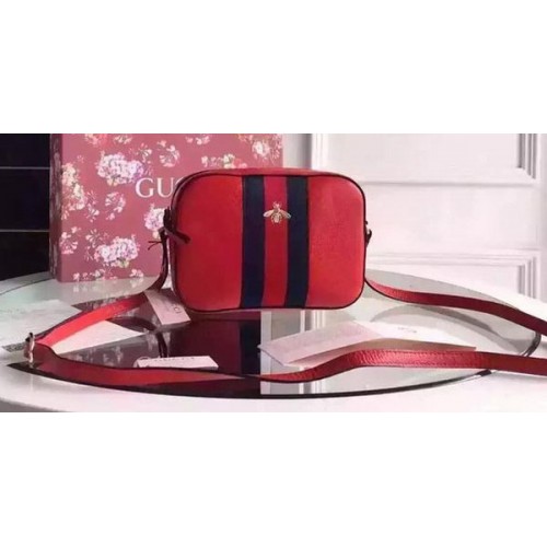 Bolso de hombro de piel de becerro Gucci 412008 rojo