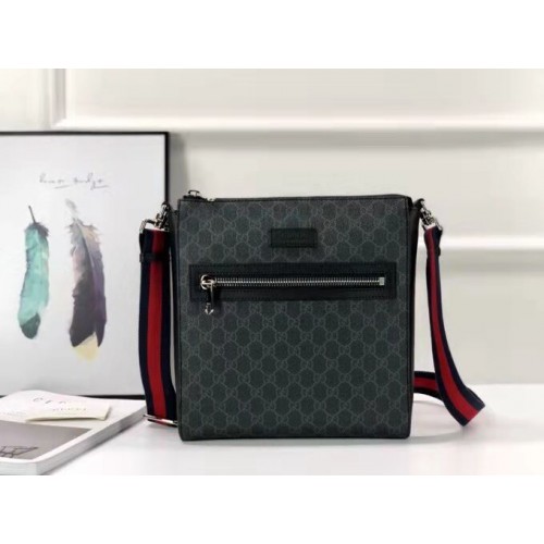 Bolsa de mensajero de lona Gucci 181065 negro