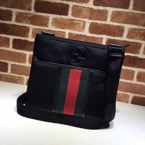 Bolsa de mensajero de lona Gucci 181067 negro