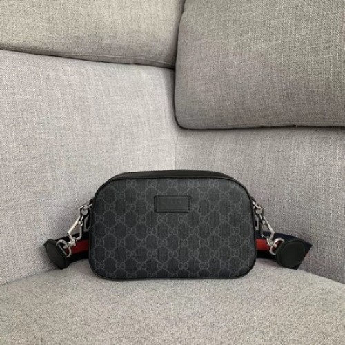 Bolsa de mensajero de lona Gucci 574886 negro