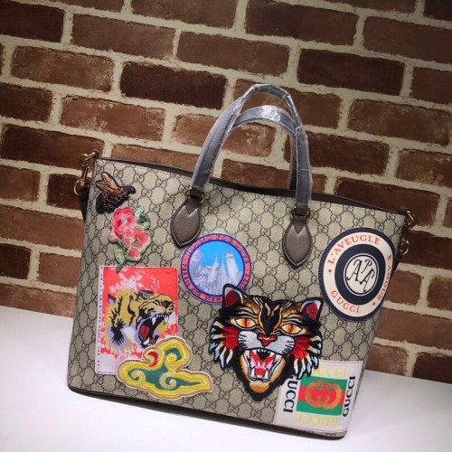 Bolso tote de lona Gucci 474085 marrón