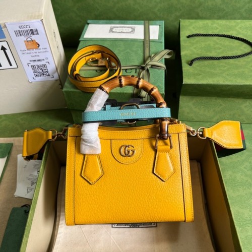 Gucci Diana mini bolso tote 702732 amarillo
