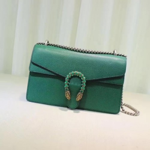 Gucci Dionysus Blooms Bolso de hombro de cuero 400249 Verde