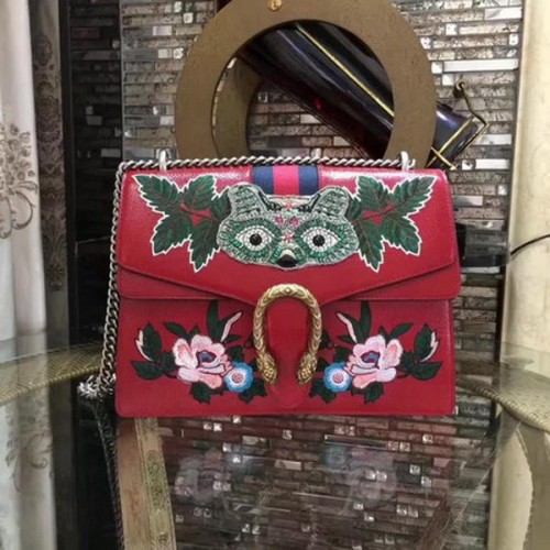 Gucci Dionysus Bolso De Hombro Bordado 400235 Rojo