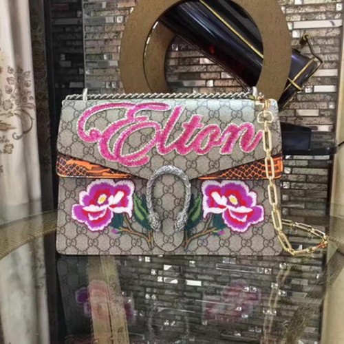 Gucci Dionysus Bolso De Hombro Bordado 400249 Serpiente Naranja