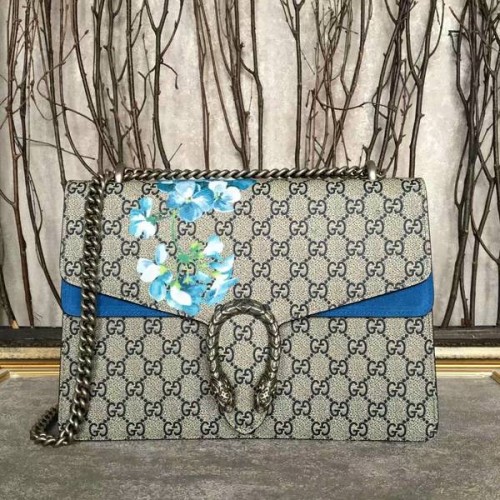 Gucci Dionysus GG lona bolso de hombro 400235 azul
