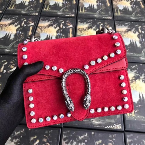 Gucci Dionysus GG Supreme mini bolso de cristal 421970 rojo