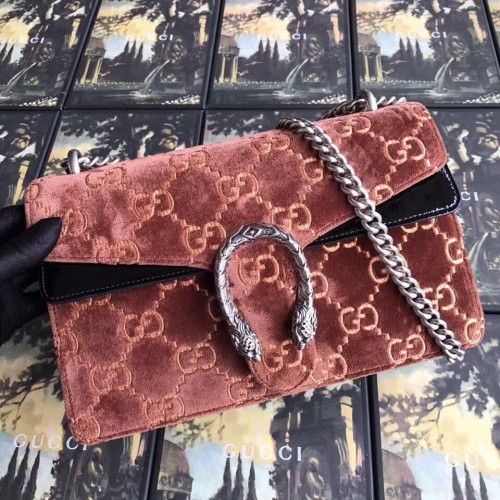 Gucci Dionysus GG bolso de hombro pequeño de terciopelo 400249 Marrón