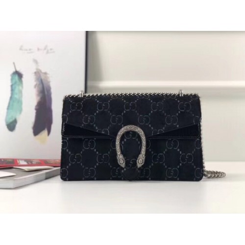 Gucci Dionysus GG bolso de hombro pequeño de terciopelo 400249 negro
