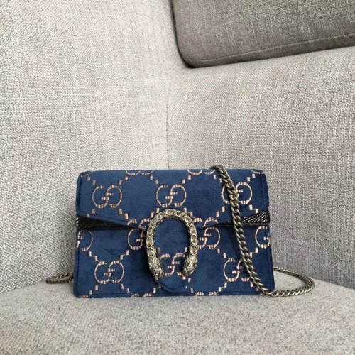 Gucci Dionysus GG terciopelo super mini bolso 476432 azul