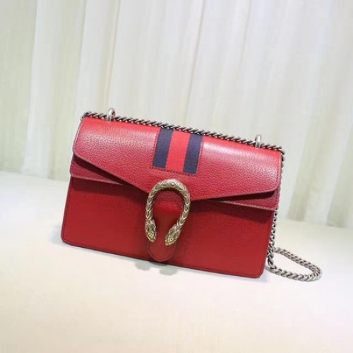 Gucci Dionysus Leather Shoulder Bag 400249 Rojo