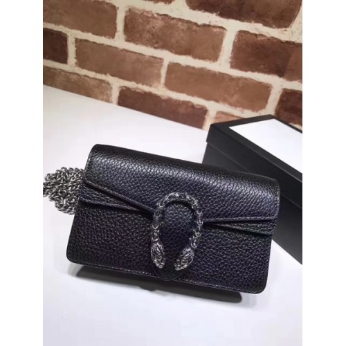 Gucci Dionysus Cuero Super mini Bolso 476432 Negro