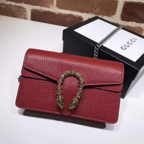Gucci Dionysus Cuero Super mini Bolso 476432 Rojo