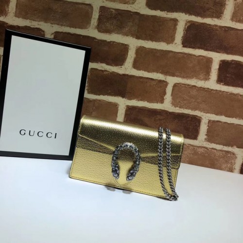 Gucci Dionysus Leather Super mini Bolso 476432 oro