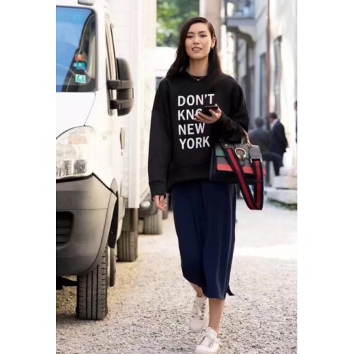 Bolso con asa superior de cuero Dionysus de Gucci 448075 negro, verde y rojo