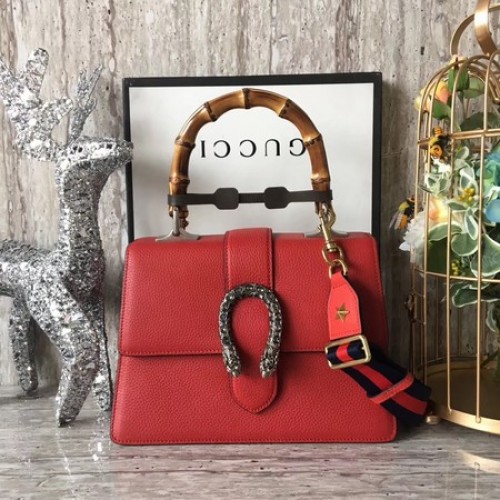 Bolso Gucci Dionysus De Cuero Con Asa Superior 448075 Rojo