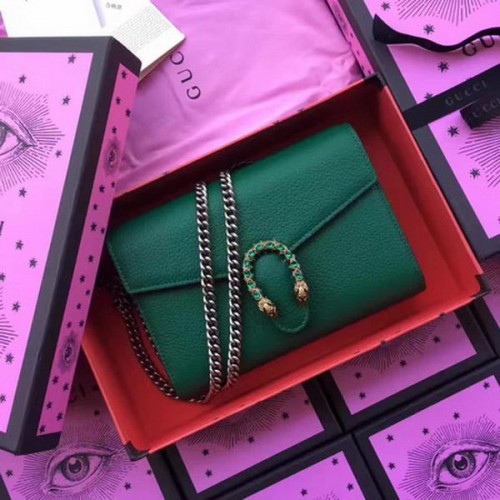 Gucci Dionysus cuero mini bolso de cadena 401231 verde