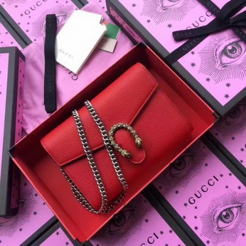 Gucci Dionysus cuero mini cadena bolsa 401231 rojo
