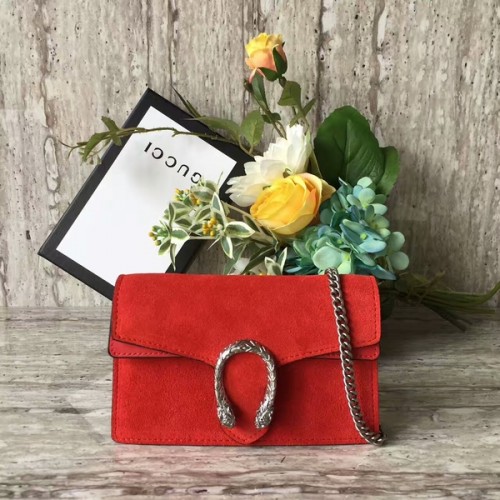 Minibolso de hombro Gucci Dionysus Suede Leather 476432 Rojo