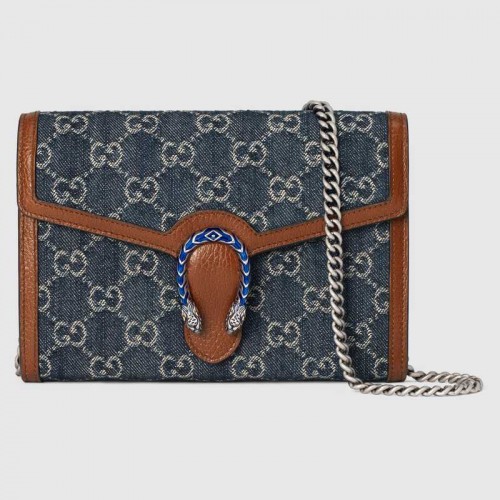 Gucci Dionysus mini bolso de cadena 401231 Azul oscuro