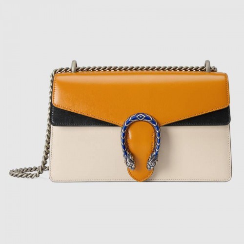 Gucci Dionysus bolso de hombro pequeño 400249 Naranja quemado y blanco