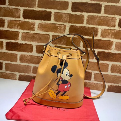 Gucci Disney x Mickey Mouse pequeño bolso de cubo 602692 marrón