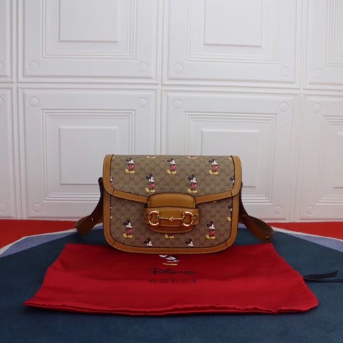 Gucci Disney x Mickey Mouse Bolso de hombro pequeño 602204 Marrón