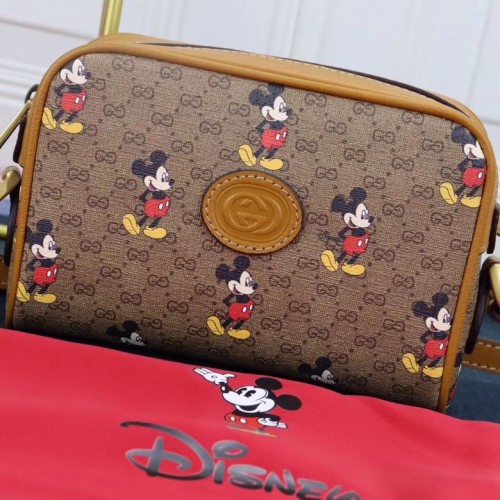 Gucci Disney x Mickey Mouse Bolso de hombro pequeño 602536 Marrón