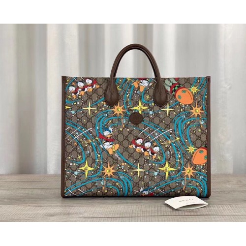 Bolso tote de cuero original de la serie Donald Duck de Gucci 650037