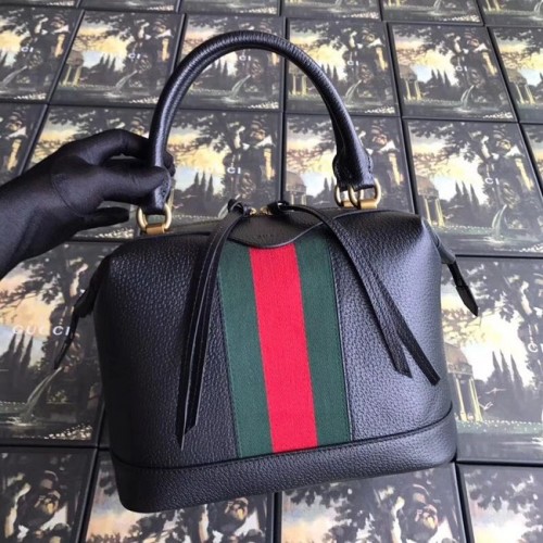 Bolso tote Gucci GG de piel de becerro de primera calidad 523433 negro