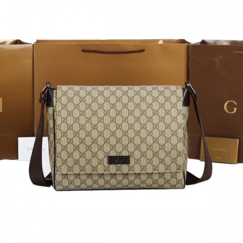 Gucci GG lona pequeña bolsa de mensajero 146236 marrón