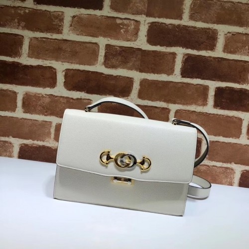 Gucci Bolso de hombro de cuero GG 576388 blanco