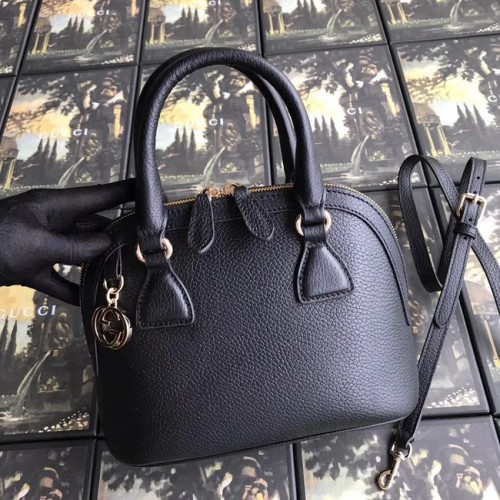 Bolso tote de cuero GG de Gucci 449661 negro