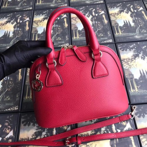 Bolso tote de cuero GG de Gucci 449661 rojo