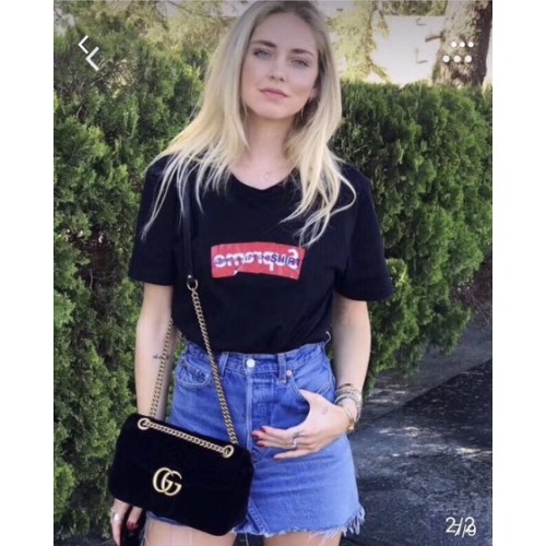 Gucci GG Marmont Chevron Terciopelo Bolsa De Hombro 443497 Negro