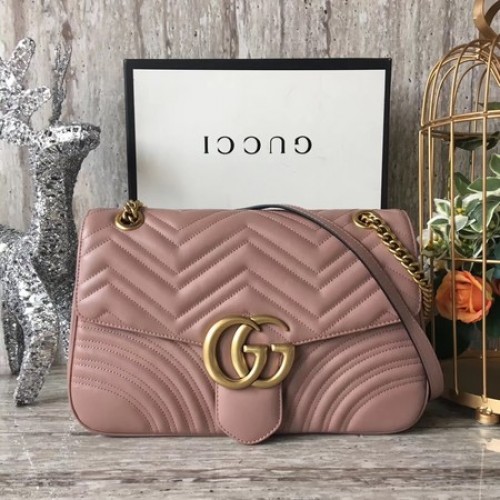 Gucci GG Marmont Matelasse Bolso de Hombro 443496 Rosa