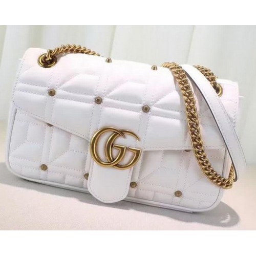 Gucci GG Marmont Matelasse Bolso de Hombro 443497 Blanco