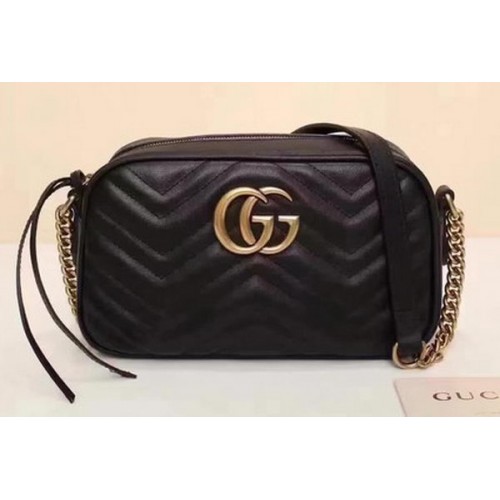 Gucci GG Marmont Matelasse Bolso de Hombro 447632 Negro