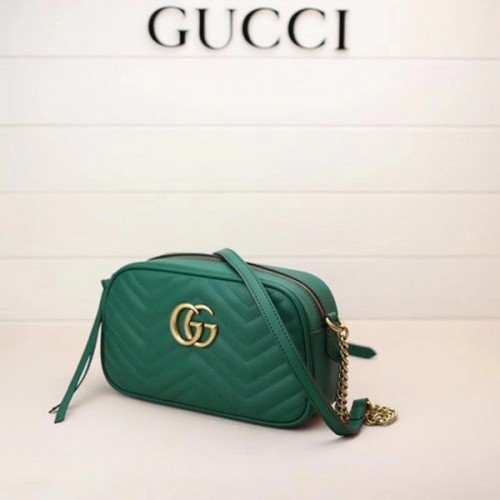 Gucci GG Marmont Matelasse Bolso de Hombro 447632 Verde