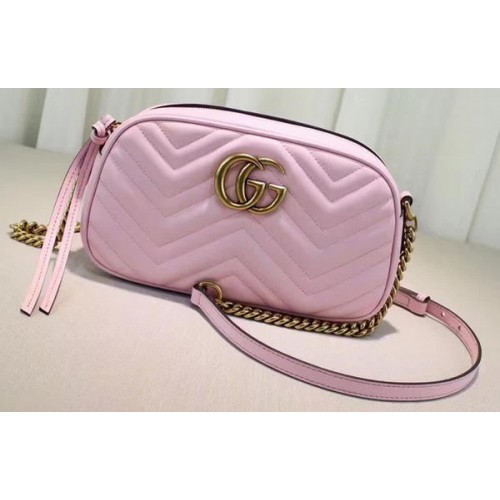 Gucci GG Marmont Matelasse Bolso de Hombro 447632 Rosa