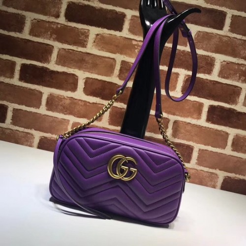 Gucci GG Marmont Matelasse Bolsa de hombro 447632 púrpura