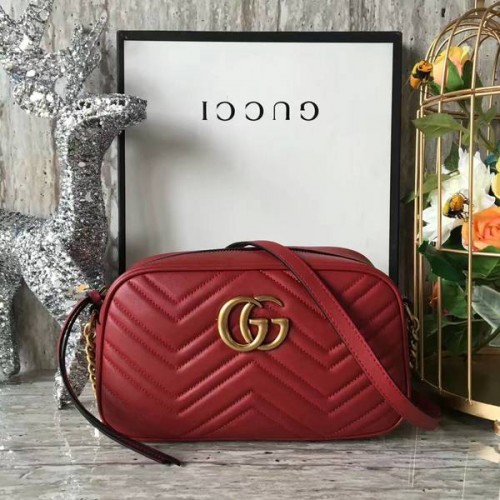 Gucci GG Marmont Matelasse Bolso de Hombro 447632A Rojo