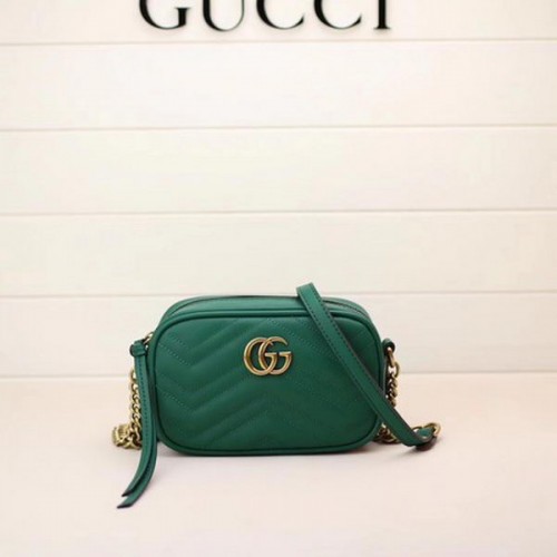 Gucci GG Marmont Matelasse mini Bolso 448065 Verde
