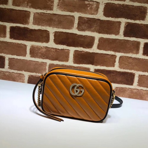 Gucci GG Marmont Matelasse mini Bolso 448065 marrón