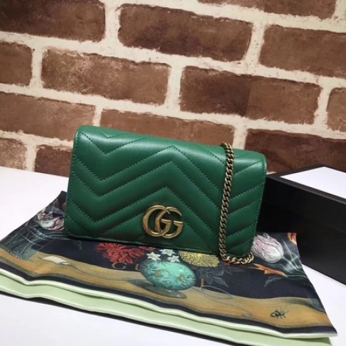 Gucci GG Marmont Matelasse mini Bolso 448426 Verde