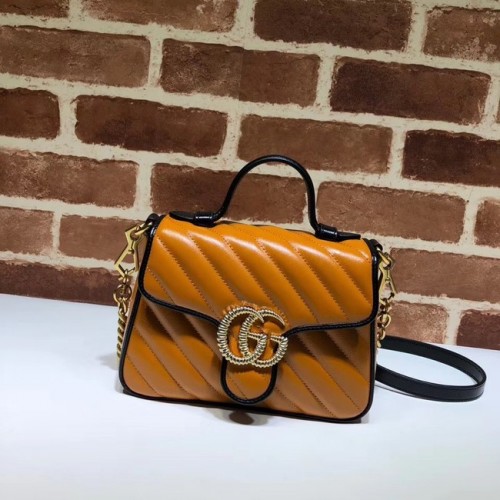 Gucci GG Marmont Mini Top Handle Bag 583571 Coñac
