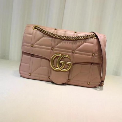 Gucci GG Marmont Mmatelasse Bolso de Hombro 443496 Rosa