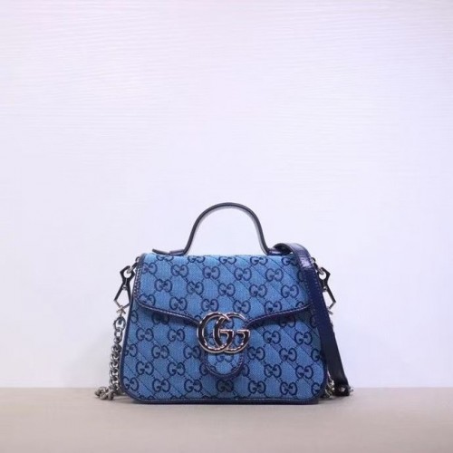 Gucci GG Marmont Multicolor mini bolso de mano 583571 azul