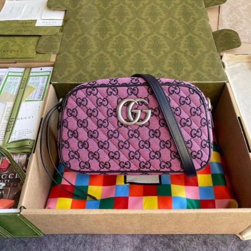 Gucci GG Marmont Multicolor pequeño bolso de hombro 447632 rosa
